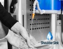 Poste d'hygiène mobile ShoulderSink Bleu avec support de fixation