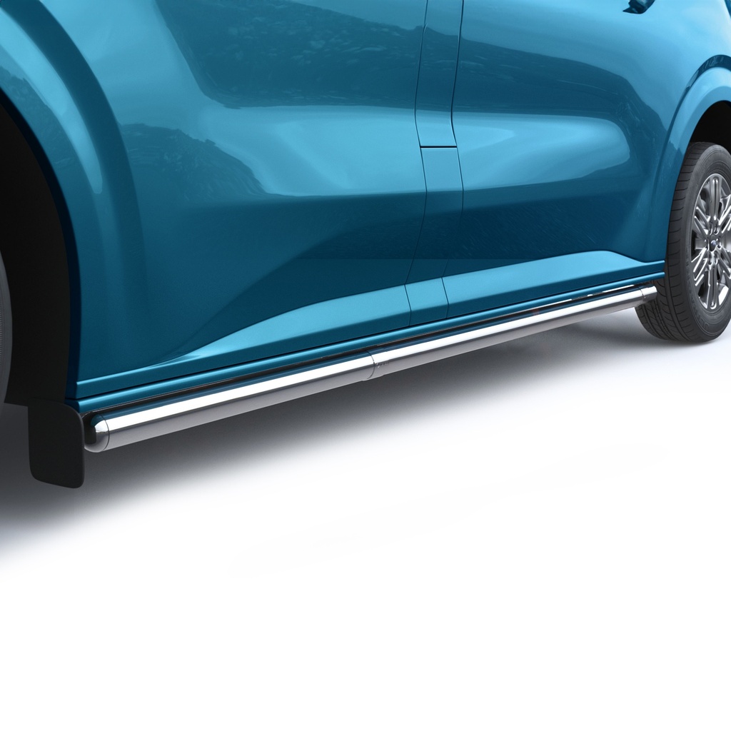 Série PROTEC | Tubes de protection latérale acier inox mat - Ford Custom II et T7 L2