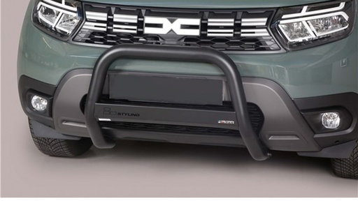 [840761N] Série EUROBAR | Barre de protection avant acier inox noire - Duster (2021 - )